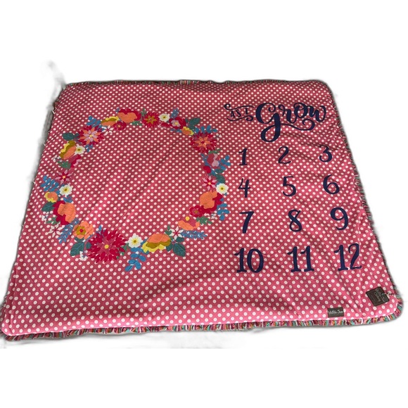 NWT Matilda Jane As I Grow Milestone Blanket Reversible Polka Dot Floral Baby - Picture 1 of 9